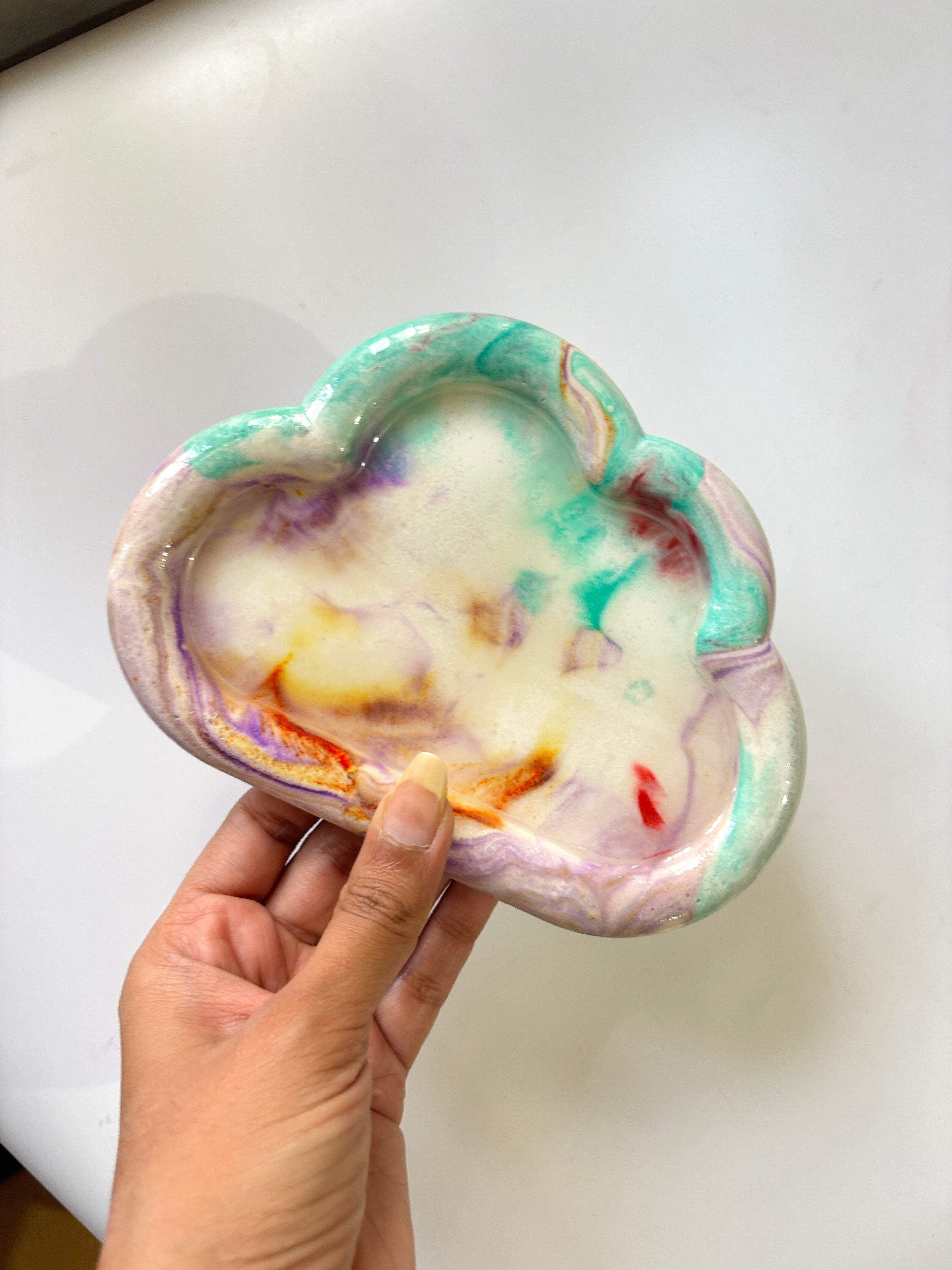 Marble Cloud Tray