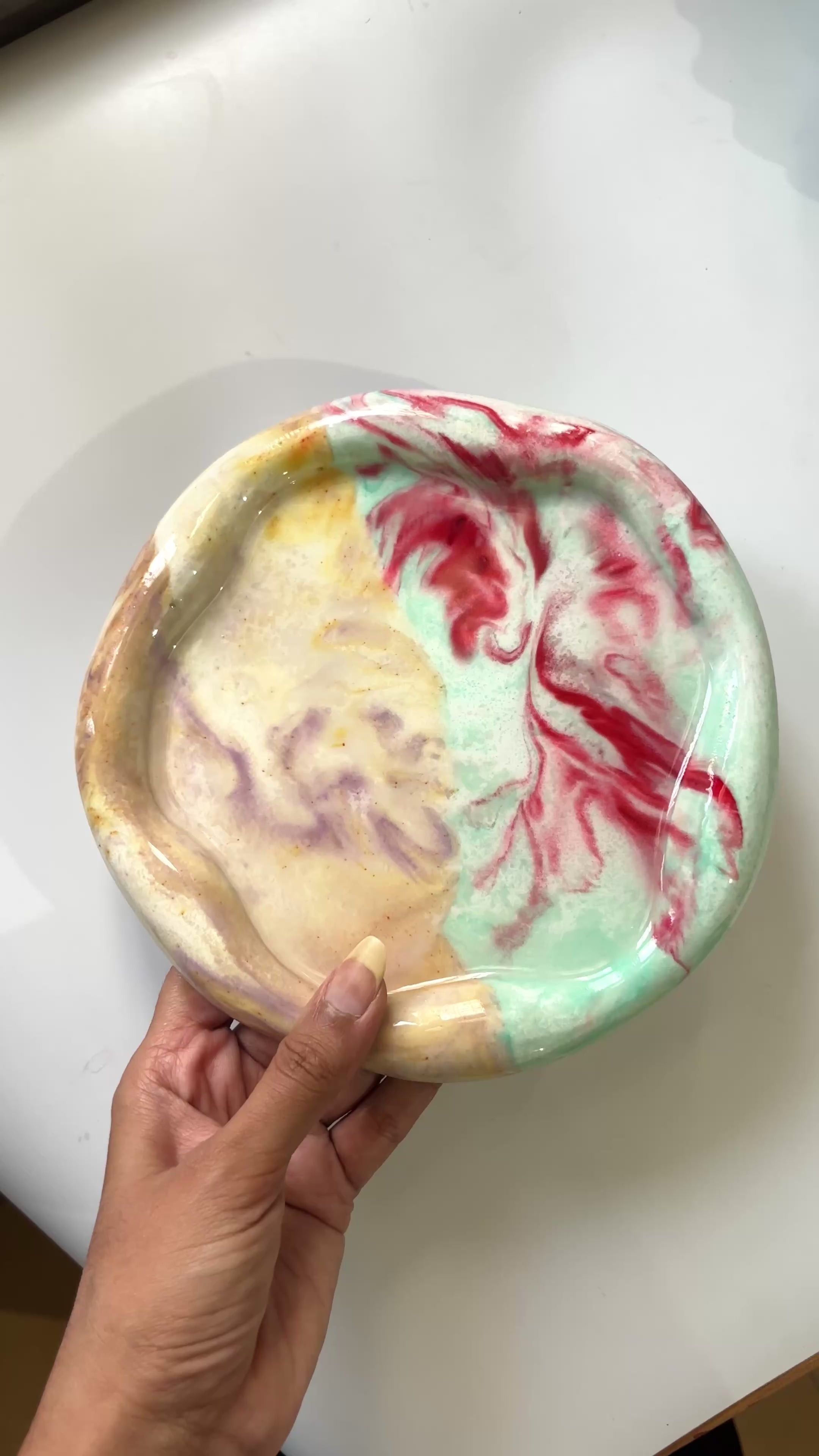 Marble Round Cloud Tray